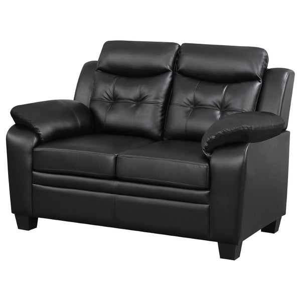 English Elm Samantha Tufted Faux Leather Loveseat Plush Padded Seating for Modern Living Rooms B062P357782