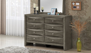 English Elm Marilla Modern G1503-D Dresser with Beveled Molded Resin Fronts, Dovetailed Drawers, Fully Assembled Gray 43 L x 61 W x 19 H B078108038