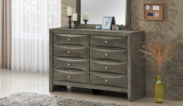 English Elm Marilla Modern G1503-D Dresser with Beveled Molded Resin Fronts, Dovetailed Drawers, Fully Assembled Gray 43 L x 61 W x 19 H B078108038