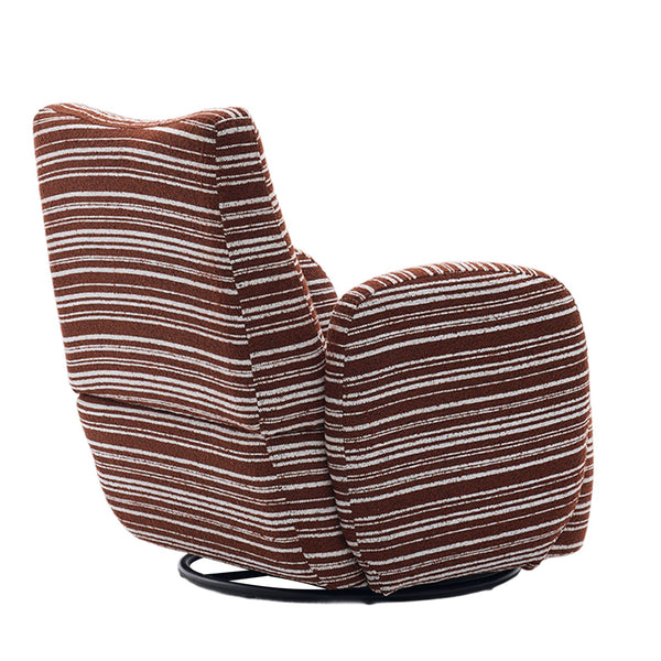 English Elm Modern Boucle 360° Swivel Leisure Chair with High‑Resilience Sponge, Supportive Curve, 550lb Capacity Red W395P355443