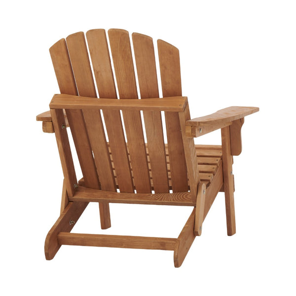 English Elm Oversize Hemlock Wood Folding Adirondack Chair for Porch Poolside Patio Backyard W2640P307500