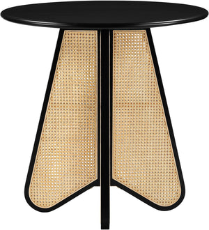 Meridian Furniture Butterfly Counter Height Dining Table Solid Wood Woven Cane Base Mid-century Modern Style Black / Natural 791Black-T