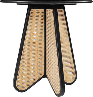 Meridian Furniture Butterfly Counter Height Dining Table Solid Wood Woven Cane Base Mid-century Modern Style Black / Natural 791Black-T