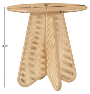 Meridian Furniture Butterfly Counter Height Dining Table Solid Wood Woven Cane Base Mid-century Modern Style Natural 791Natural-T