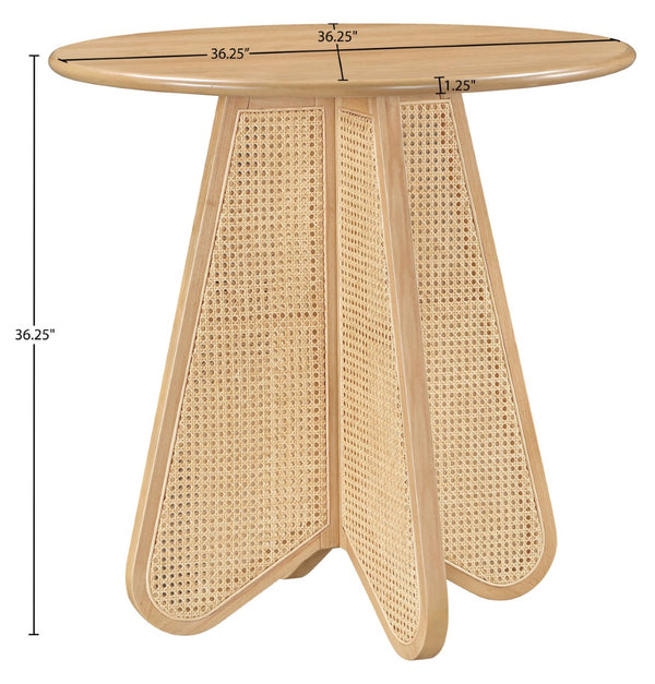 Meridian Furniture Butterfly Counter Height Dining Table Solid Wood Woven Cane Base Mid-century Modern Style Natural 791Natural-T