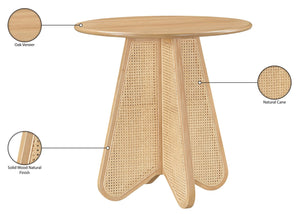 Meridian Furniture Butterfly Counter Height Dining Table Solid Wood Woven Cane Base Mid-century Modern Style Natural 791Natural-T