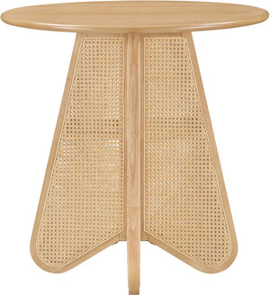 Meridian Furniture Butterfly Counter Height Dining Table Solid Wood Woven Cane Base Mid-century Modern Style Natural 791Natural-T