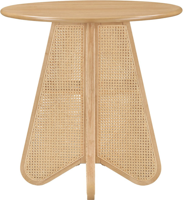 Meridian Furniture Butterfly Counter Height Dining Table Solid Wood Woven Cane Base Mid-century Modern Style Natural 791Natural-T