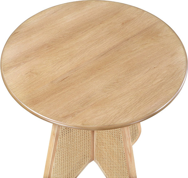 Meridian Furniture Butterfly Counter Height Dining Table Solid Wood Woven Cane Base Mid-century Modern Style Natural 791Natural-T