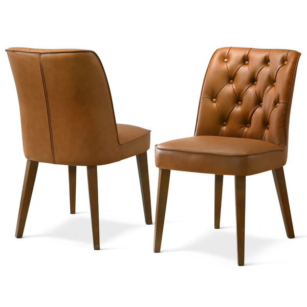 English Elm Peoria Button-tufted Vegan Leather Counter Stool with Walnut Legs for Kitchen Island B183P423278