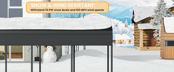 English Elm 15x25ft Steel Carport Heavy Duty Outdoor Shelter for Trucks Boats and Tractors W1820S00024