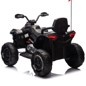 English Elm 24v Kids Electric Atv Xxxl Off-road Ride on with Remote Parental Control and Bluetooth Black W1578P228312