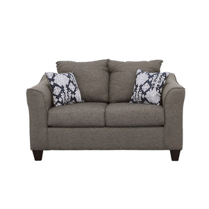 English Elm Tatum Upholstered Loveseat with Flared Arms Welt Trim and Warm Wood Legs B062P357785