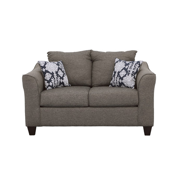 English Elm Tatum Upholstered Loveseat with Flared Arms Welt Trim and Warm Wood Legs B062P357785