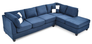English Elm Malone Navy Blue Sectional Sofa - Modular Design, Comfort Foam Seating & Removable Back For Easy Delivery B078S00058