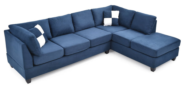 English Elm Malone Navy Blue Sectional Sofa - Modular Design, Comfort Foam Seating & Removable Back For Easy Delivery B078S00058