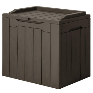English Elm 30 Gallon Resin Outdoor Storage Deck Box with Lockable Lid and Seating for Patio Brown W2181P484990