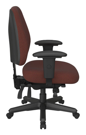 OSP Home Furnishings Ergonomics Chair with Lumbar Support Adjustable Arms and Greenguard Certified Comfort Garnet 43808-105