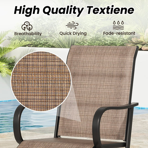 English Elm Patio Swivel Barstools Set of 2 Textilene Mesh Powder Coated Frame All Weather Seating T3623P437318