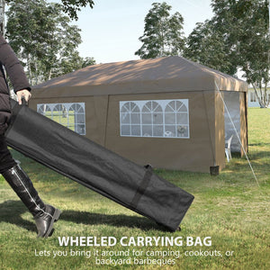 English Elm Outsunny 10' X 19.5' Adjustable Pop-Up Canopy Tent With Sidewalls, Uv30+ Protection, Wheeled Bag W2225P217652-GIGA