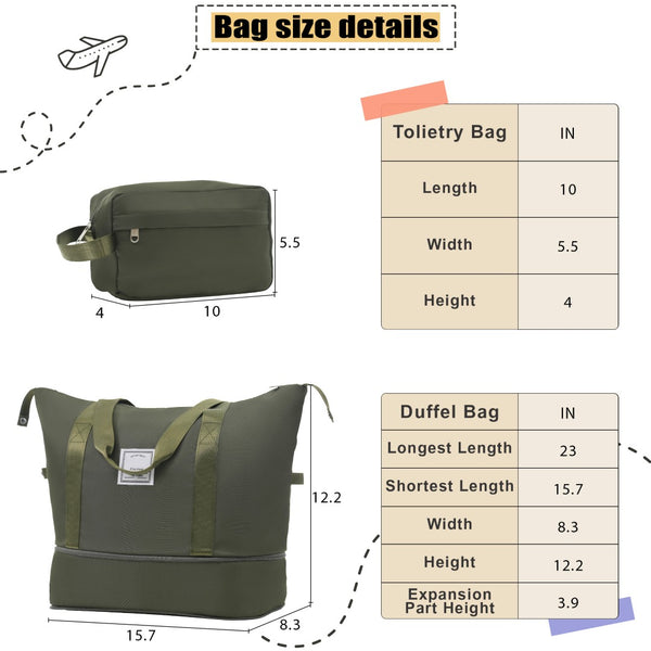 English Elm Softside Expandable Spinner Luggage Set with Tsa Lock Duffel Polyester Travel Army Green N732P201004Y