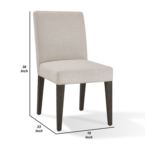English Elm Mod Parson Dining Chairs Set of 2 Linen Blend Upholstered Rubberwood Contemporary B056P416812