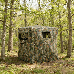 English Elm All-weather Pop up Hunting Blind with 270 Degree See Through Mesh Maple Camo T3971P486715