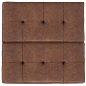 English Elm Dover Lift-Top Ottoman Coffee Table With Storage, Child-Safety Hinges & Rustic Faux Leather Design B136P252685