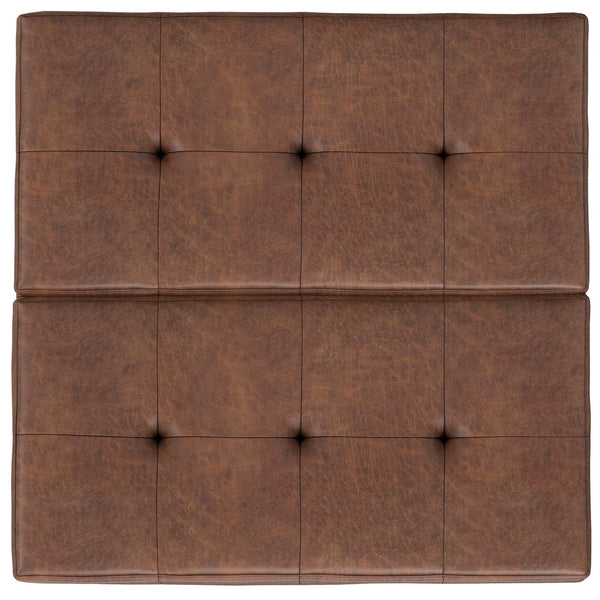 English Elm Dover Lift-Top Ottoman Coffee Table With Storage, Child-Safety Hinges & Rustic Faux Leather Design B136P252685