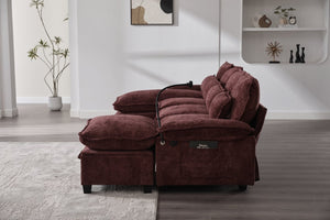 English Elm United We Win 106" U-Shape Sectional Sofa - Comfy Chenille Couch With Usb Ports, Storage Ottoman & Pillows W1568S00235-GIGA