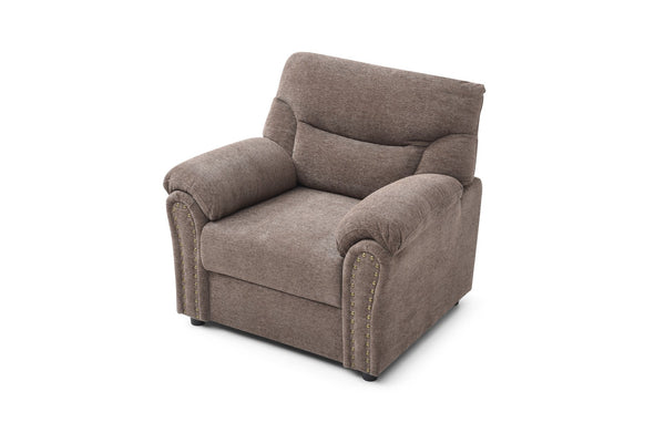 English Elm Hamilton Chair with Nailhead Trim and Pillow-Top Arms, Plush Chenille Seat and Removable Backrest Brown 33 L x 40 W x 23 H B078P349536