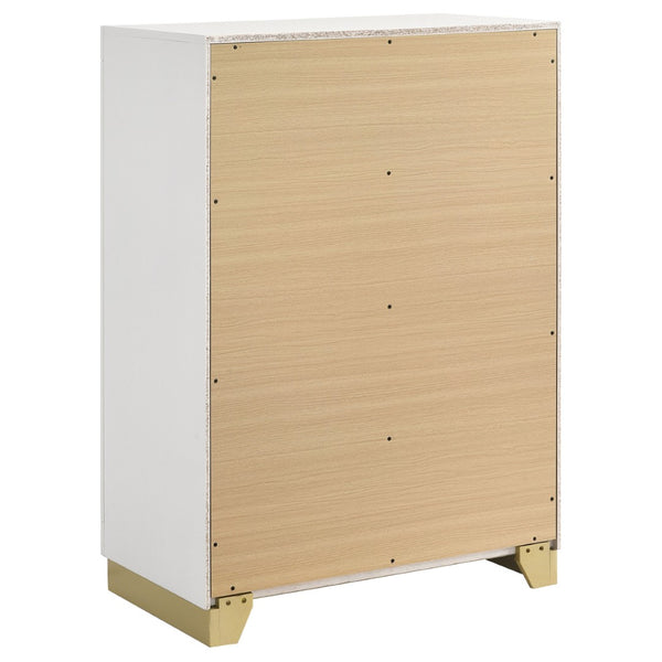 English Elm Sophia 4-Drawer Chest - Modern White Storage Solution With Gold Accents For Stylish Organization B062P353393-GIGA