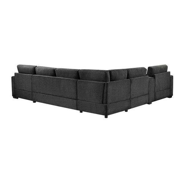 English Elm Swivel Barrel Accent Chair Chenille Tufted Round Club Seat for Living Room Lounge Black N719S002350B