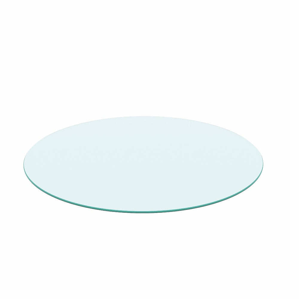 English Elm 36"inch Round Tempered Glass Table Top with Polished Edge for Dining or Patio W241P248366