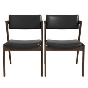 English Elm Ashcroft Furniture - Edwin Mid Century Modern Black Vegan Leather Dining Chair (Set Of 2)