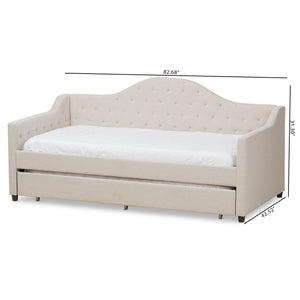 Baxton Studio Baxton Studio Light Beige Upholstered Daybed with Trundle - Modern Elegance for Any Space CF8940-Light Beige-Daybed