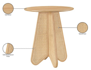 Meridian Furniture Butterfly Solid Rubberwood and Cane Bar Height Table Mid-century Modern Style for Dining Natural 792Natural-T
