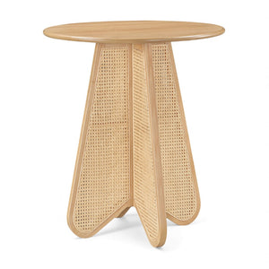Meridian Furniture Butterfly Solid Rubberwood and Cane Bar Height Table Mid-century Modern Style for Dining Natural 792Natural-T