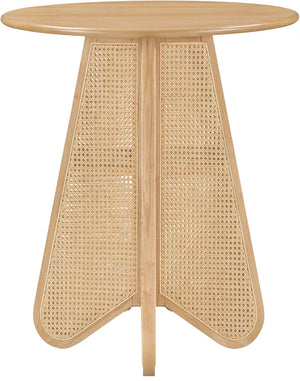 Meridian Furniture Butterfly Solid Rubberwood and Cane Bar Height Table Mid-century Modern Style for Dining Natural 792Natural-T