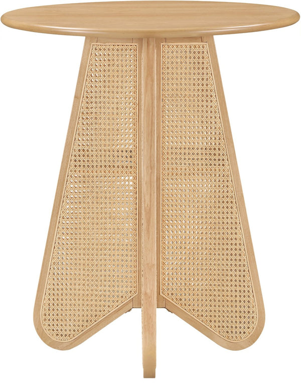 Meridian Furniture Butterfly Solid Rubberwood and Cane Bar Height Table Mid-century Modern Style for Dining Natural 792Natural-T