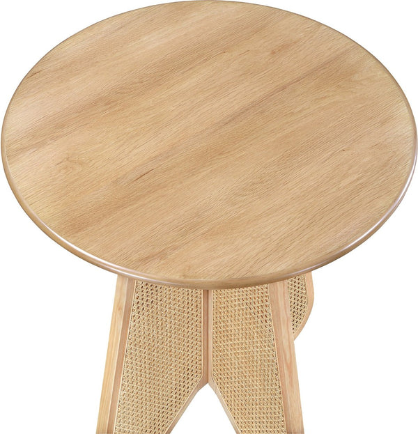 Meridian Furniture Butterfly Solid Rubberwood and Cane Bar Height Table Mid-century Modern Style for Dining Natural 792Natural-T