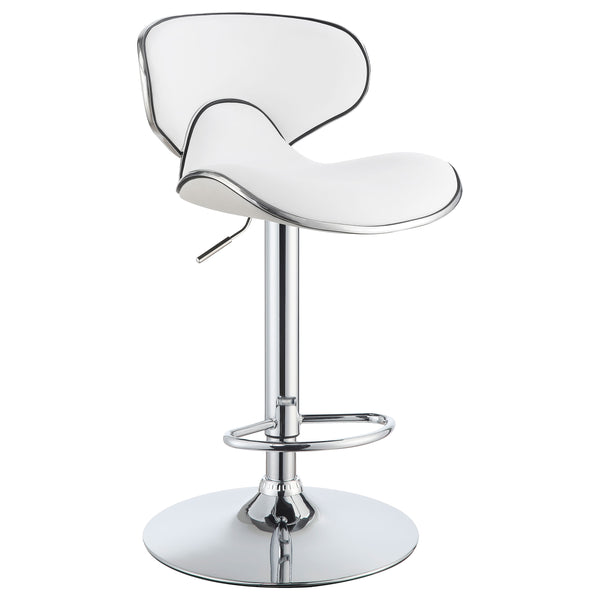 English Elm Edenton White Upholstered Adjustable Bar Stool Set of 2 — Swivel Leatherette Comfort, Metal Base Stable B062P344920