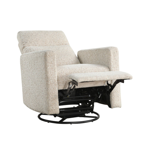 English Elm Contemporary Olathe Swivel Gliding Recliner Chair in Quartz Chenille with Smooth 360° Motion Comfort Beige 31 L x 30.5 W x 26 H B011P396181