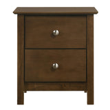 Stylish 2-Drawer Nightstand with Metal Knob for Modern Storage