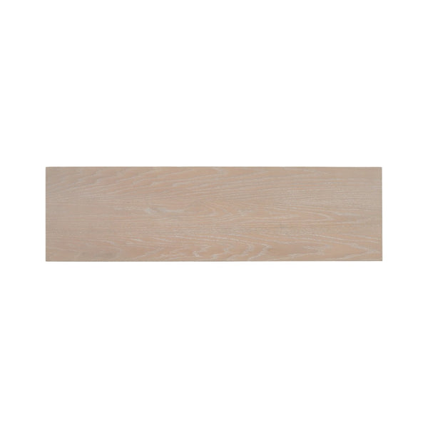 English Elm U_style Oak Veneer Console Table Sculptural Cutout Sides for Entryway or Hallway N711P241282A