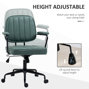English Elm Vinsetto Ergonomic Home Office Chair Green - Adjustable Height Tilt, Microfiber Comfort, 264 lb Capacity W2225P173828
