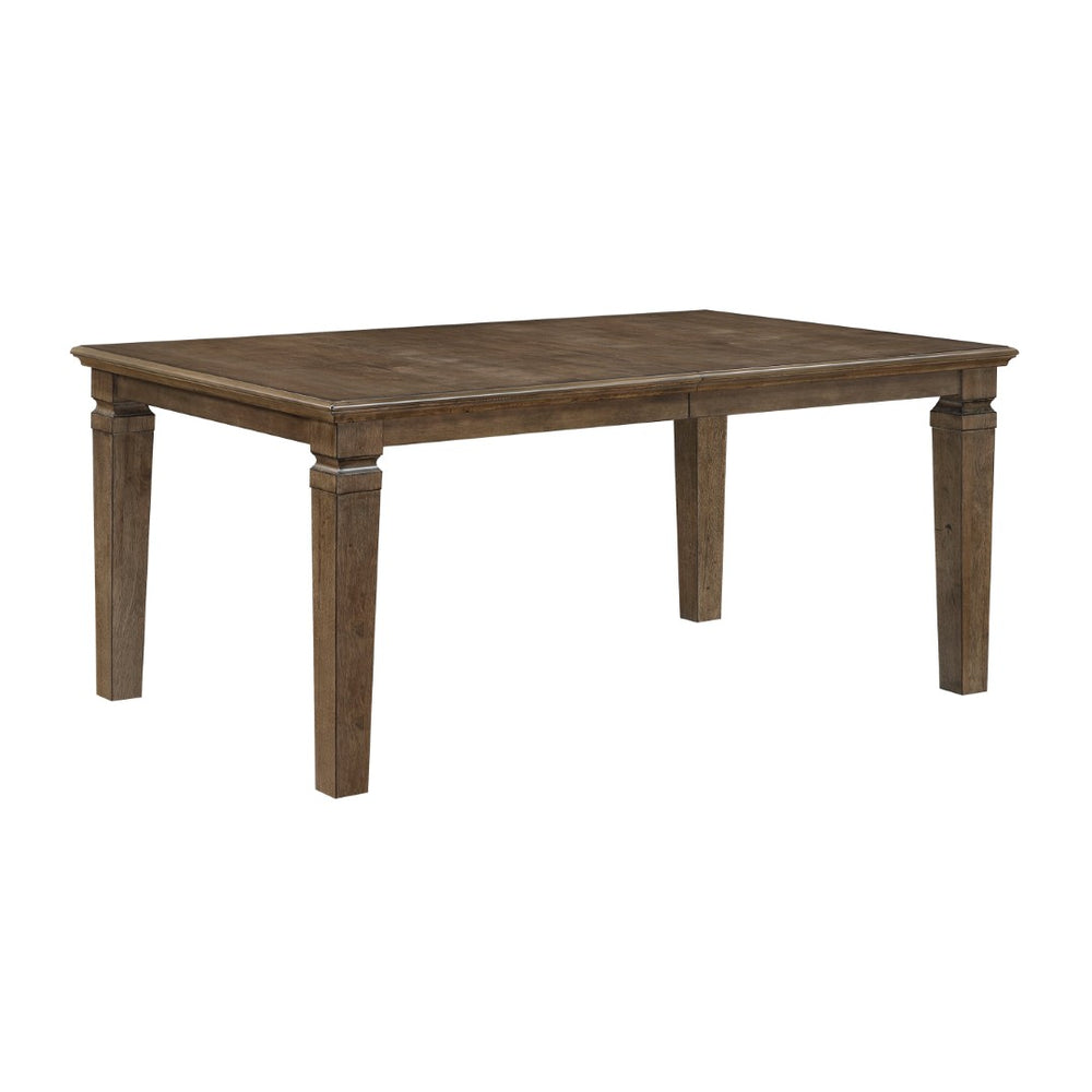 English Elm Contemporary Extendable Farmhouse Dining Table Birch Veneer Seats Six Warm Brown B011P474218