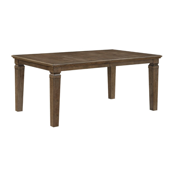 English Elm Contemporary Farmhouse Extendable Dining Set Birch Wood Seats Six Light Brown Finish B011S02464