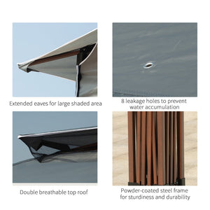 English Elm Outsunny 11' X 11' Instant Pop-Up Canopy With Insect Netting, Durable Shade Tent For Outdoor Events W2225P200437-GIGA