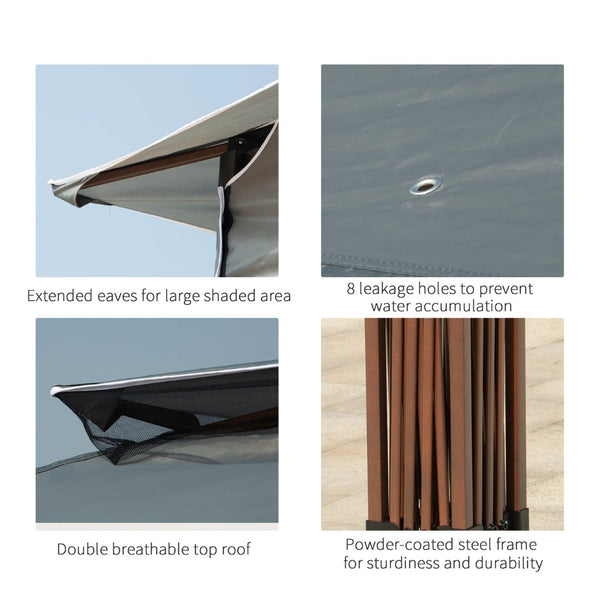 English Elm Outsunny 11' X 11' Instant Pop-Up Canopy With Insect Netting, Durable Shade Tent For Outdoor Events W2225P200437-GIGA